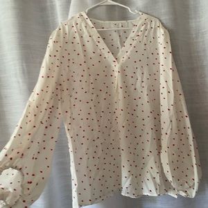 Balloon sleeved heart blouse